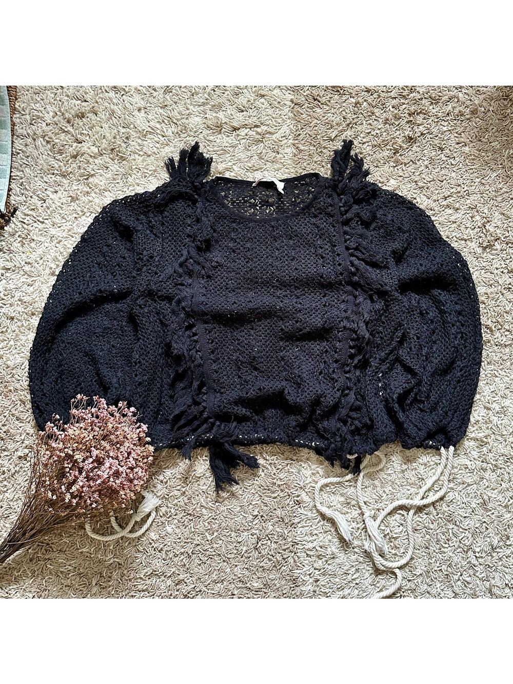 Rare See by Chloe Avant Garde Black Sweater Sweatshirt Knitted Women’s Size 36